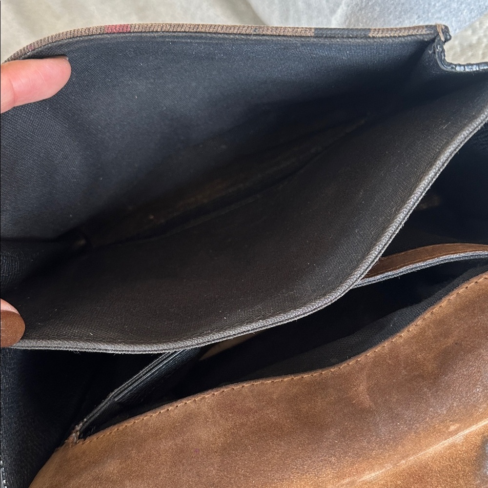 Burberry Macken Check Leather Crossbody Bag - Picture 12 of 13